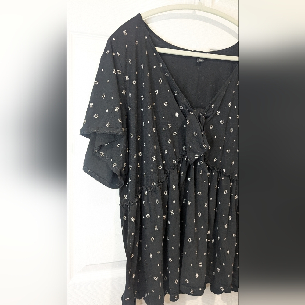 Torrid Vintage Cotton Jersey Relaxed Tie-Front Top - Picture 3 of 5